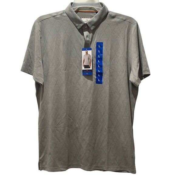 Men's Short Sleeves Polo, Modern  ambiyion. L, Gray, NWT - Picture 2 of 5